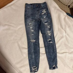 American Eagle Destructive Jeans with patches